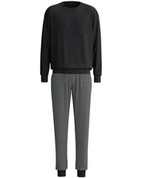 CALIDA - Nachtkleding ,Zwart ,Katoen Relax Cosy Vibes 4 Cuffed Pyjama - Lyst
