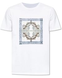Etro - Tops ,Wit ,Katoen T-Shirt Met Print - Lyst
