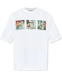 DSquared² - Tops ,Wit ,Katoen Loose Fit Tom Bianchi Print T-Shirt - Lyst