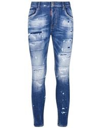 DSquared² - Jeans ,Blauw ,Katoen Stijlvolle Herenbroek - Lyst
