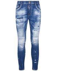 DSquared² - Jeans ,Blauw ,Katoen Stijlvolle Herenbroek - Lyst