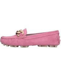 Emanuélle Vee - Wildleder-Loafer Mit Goldfarbenen Applikationen - Lyst