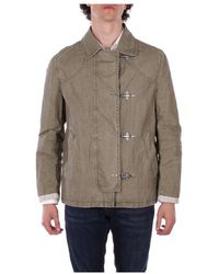 Fay - Jassen ,Groen ,Linnen 4 Ganci Jacket - Lyst