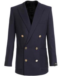 Balmain - Double-Breasted Blazer Met Knopen - Lyst
