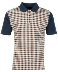 Aquascutum - Active Club Check Piqué Polo - Lyst