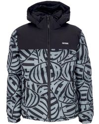 Iuter - Jassen ,Zwart ,Polyester Zwarte Pufferjas Met Afneembare Capuchon - Lyst