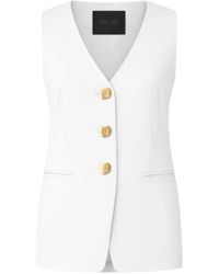 Liu Jo - Jassen ,Wit ,Leer Regular-Fit Gilet - Lyst