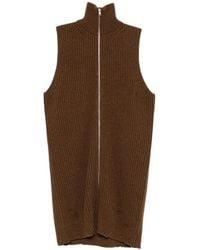 MM6 by Maison Margiela - Braune Melange Gilet Weste - Lyst