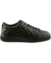 Högl - Schwarze Ledersneaker Mit Gestepptem Design - Lyst