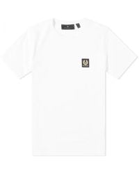 Belstaff - Tops ,Wit ,Katoen Klassiek T-Shirt Met Ronde Hals - Lyst