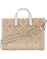 Michael Kors - Strohtasche mit logo-details - Lyst