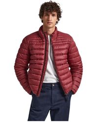 Pepe Jeans - Jassen ,Rood ,Nylon Down Jassen - Lyst