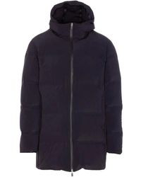 Herno - Jassen ,Zwart ,Zwarte Gewatteerde Jas Met Capuchon - Lyst