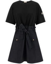 Moncler - Belted Mini Dress - Lyst