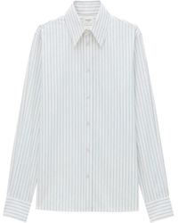 Saint Laurent - Cassandre Gestreept Katoenen Shirt - Lyst