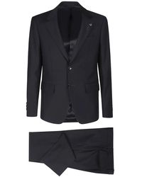Lardini - Kostuums ,Zwart ,Wol Elegante Avondkostuum - Lyst