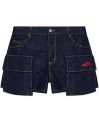 DSquared² - Korte Broeken ,Blauw ,Katoen Jeans Tuinbroek - Lyst