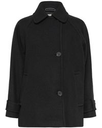 Inwear - Zwarte Jas Met Lange Mouwen En Grote Knopen - Lyst