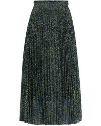 BOSS - Falda larga plisada de georgette estampada - Lyst