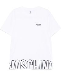 Moschino - Tops ,Wit ,Katoen Wit T-Shirt En Polo - Lyst