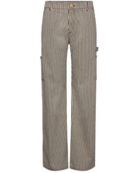 Sofie Schnoor - Gestreepte Cargo Broek, Bruin - Lyst