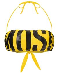 Moschino - Badmode ,Geel ,Maxi Logo Bikini Top - Lyst
