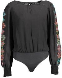 Desigual - Body Met Lange Mouwen En Wijde Halslijn - Lyst