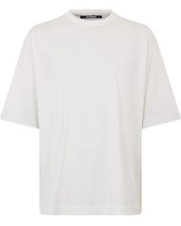 Jacquemus - Tops ,Wit ,Katoen Basic T-Shirt Met Korte Mouwen - Lyst