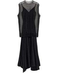 AllSaints - Kleedjes ,Zwart ,Polyester Ava Two-Piece Jurk - Lyst