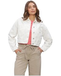 Tommy Hilfiger - Back Logo Oversized Denim Trucker Jacket - Lyst