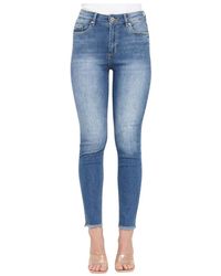 ONLY - Jeans skinny fit in denim blu medio - Lyst