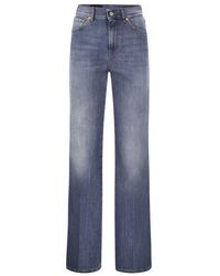 Dondup - Wide leg jeans - lavado medio - Lyst