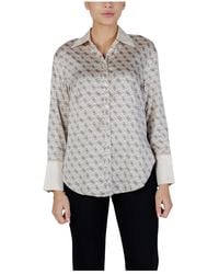 Guess - Overhemden ,Leer Alexandra Blouse Met Lange Mouwen - Lyst