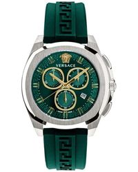 Versace - Accessoires ,Grijs ,Chrono Geo Chronograaf Horloge Groen Goud - Lyst