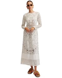 La DoubleJ - Kleedjes ,Wit ,Katoen Lacey Swing Jurk - Lyst