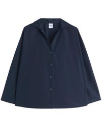 Aspesi - Overhemden ,Blauw ,Katoen Katoenen Poplin Overhemd - Lyst