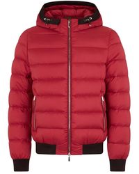 Moorer - Jassen ,Rood ,Polyester Depisis-S3 Gewatteerde Jas - Lyst