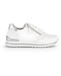 Gabor - Weiße/silberne leder sportschuhe - Lyst