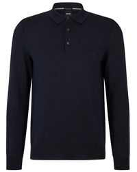 BOSS - Langarm polo shirt - Lyst