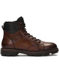 Kazar - Braune Lederstiefel Mit Isoliertem Kragen - Lyst
