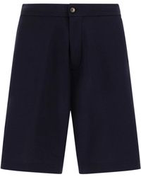 Herno - Korte Broeken ,Blauw ,Katoen Shorts - Lyst