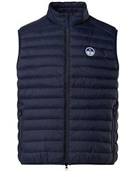 North Sails - Jassen ,Blauw ,Nylon Ultralichte Nylon Mouwloze Jas - Lyst