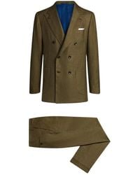 Kiton - Linnen En Wolmix Double-Breasted Pak - Lyst