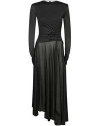 Acne Studios - Vestido Largo De Jersey Negro, Mujer, Talla - Lyst