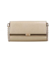 Michael Kors - Hellgoldene saffiano-lederschultertasche - Lyst