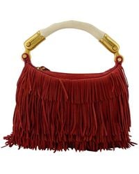 Balmain - Ebene Mini Fringes Bag - Lyst