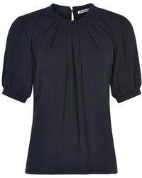 iN FRONT - Overhemden ,Blauw 1/2 Mouwen Blouse Met Ruche - Lyst