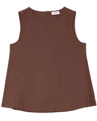 Ottod'Ame - Tops ,Bruin ,Katoen Top Van Popeline - Lyst