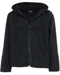 Isabella 1985 - Hoodies & Sweatvesten ,Zwart ,Katoen Hooded Katoenen Jas - Lyst