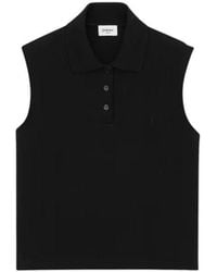 Saint Laurent - Tops ,Zwart ,Katoen Cassandre Polo Shirt - Lyst